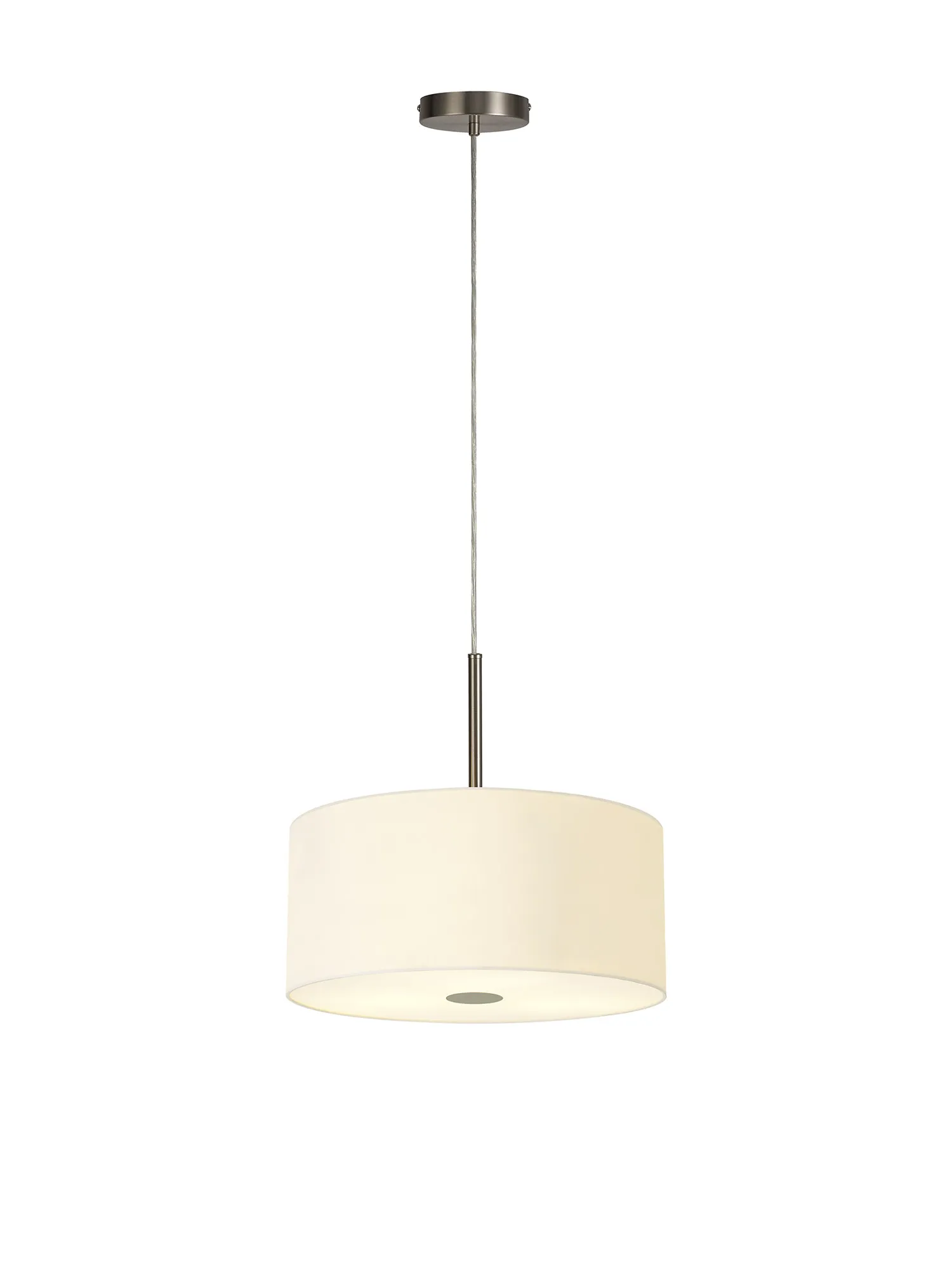 Baymont 40cm 5 Light Pendant Satin Nickel, Ivory Pearl/White, Frosted Diffuser DK0539  Deco Baymont SN IV